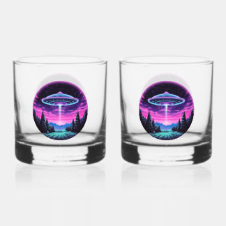 Verre À Whisky Alien vaisseau spatial rétro futuriste