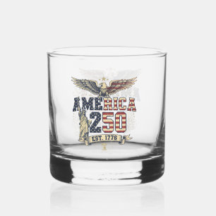 Verre À Whisky Amérique 250 Aigle & Liberté Anniversaire patrioti