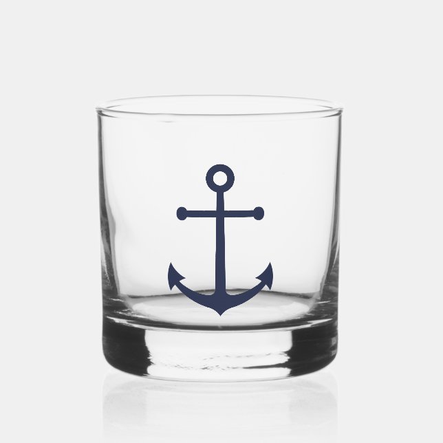 Verre À Whisky Ancre bleue marine (Recto)