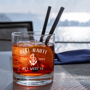 Verre À Whisky Ancre Rustique Nom personnalisé du bateau