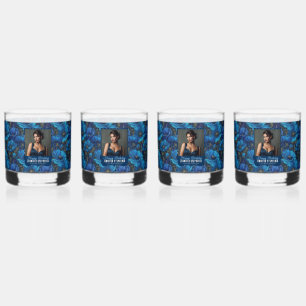 Verre À Whisky Anémone Bleue Élégante Cinquantième Anniversaire C