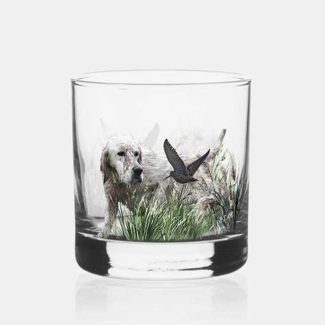 Verre À Whisky Anglais Setter, Chasse à la bécasse (Recto)