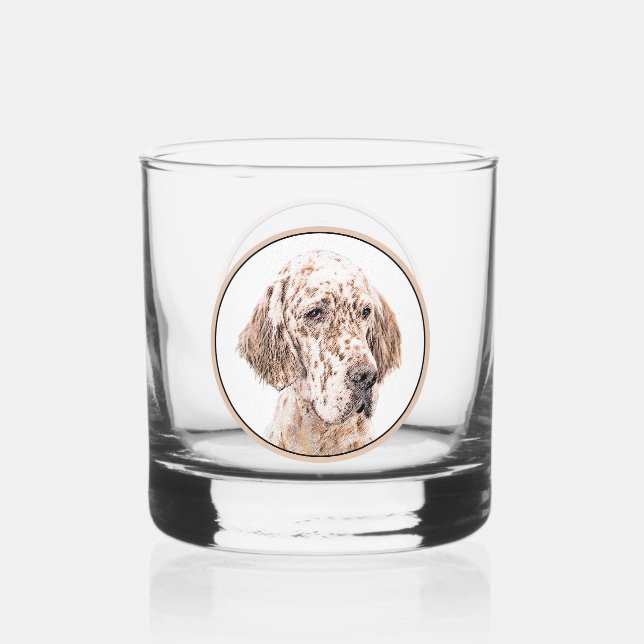 Verre À Whisky Anglais Setter Orange Belton Peinture Chien Art (Recto)