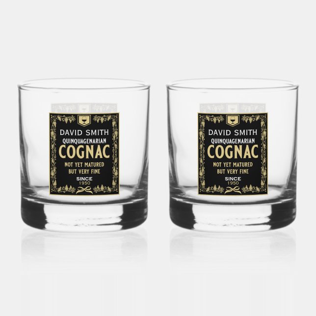 Verre À Whisky Anniversaire Quinquagénaire de Brandy Lover (Recto)