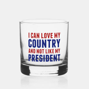 Verre À Whisky Anti Trump Patriotique Pas Mon Président