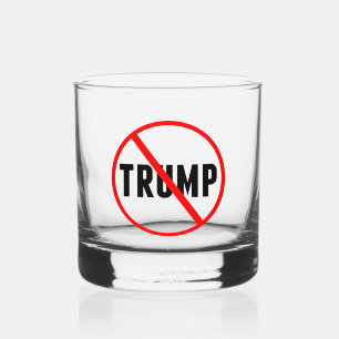 Verre À Whisky Anti Trump Simple Red Circle X Politique