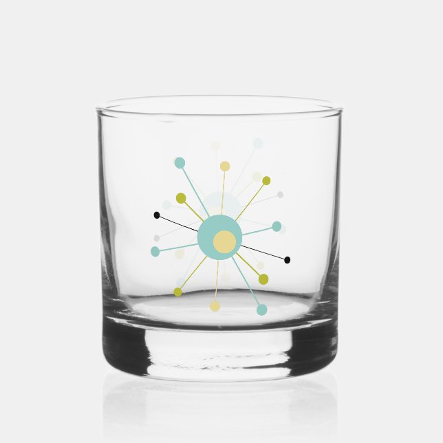 Verre À Whisky Aqua Bleu Jaune Âge Atomique Débute au milieu du s (Recto)