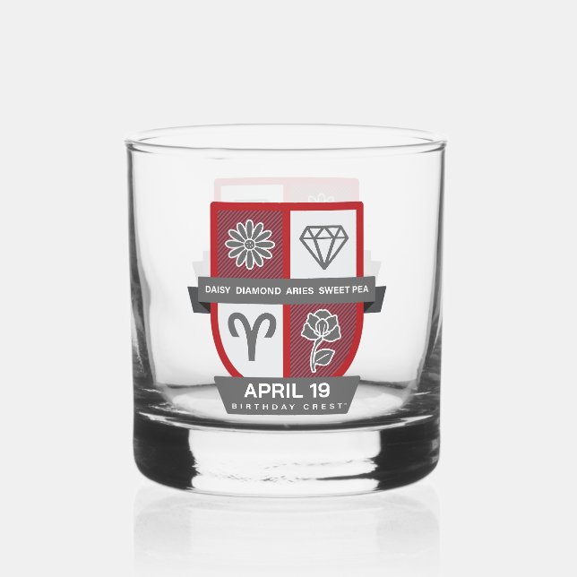 Verre À Whisky Aries Birthday Crest™ for April 1-19 (Recto)
