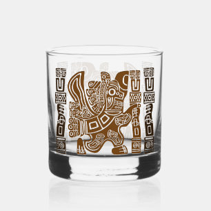 Verre À Whisky Aztec Eagle Guerrier Tribal Art antique