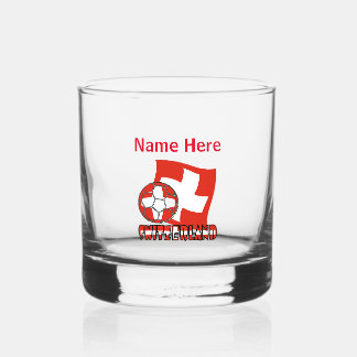 Verre À Whisky Balle de football Drapeau suisse personnalisé avec
