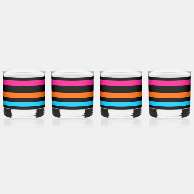 Verre À Whisky Bandes néon (Recto)