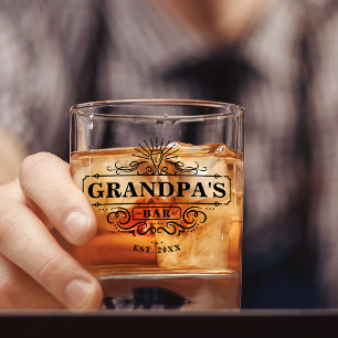 Verre À Whisky Bar de grand-père sur mesure Année de création de