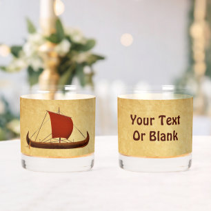 Verre À Whisky Bateau viking à voile rouge II