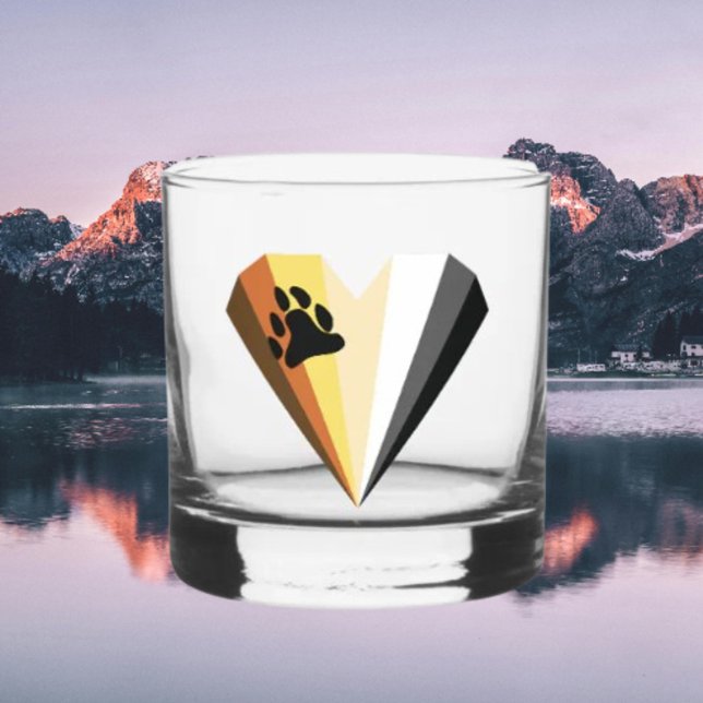 Verre à whisky Bear Pride Heart Rocks (Créateur téléchargé)