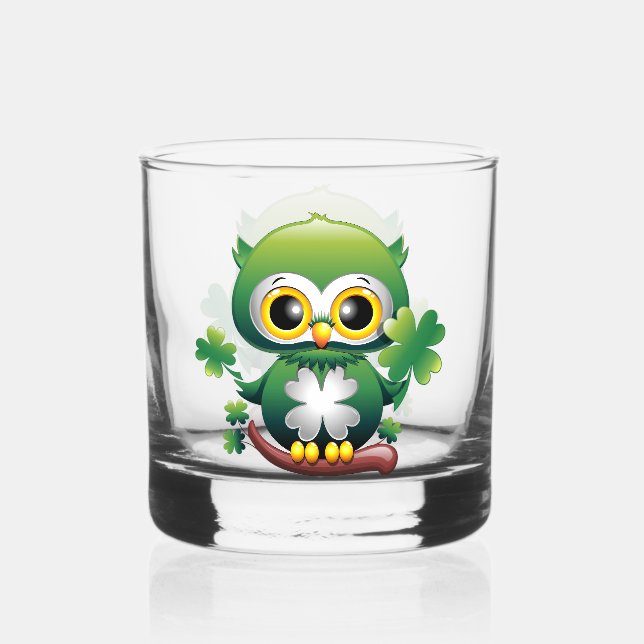 Verre À Whisky Bébé Hibou Mignon St Patrick Dessin Animé (Recto)
