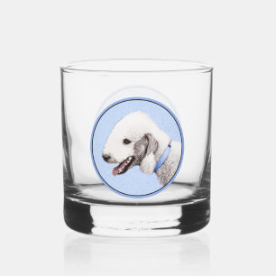 Verre À Whisky Bedlington Terrier Peinture - Art Chien original