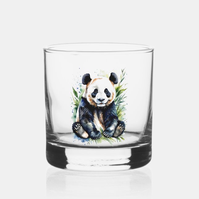 Verre À Whisky Belle aquarelle Panda Bear (Recto)