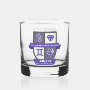 Verre À Whisky Blason d'anniversaire Gémeaux™ pour le 1er-21 juin