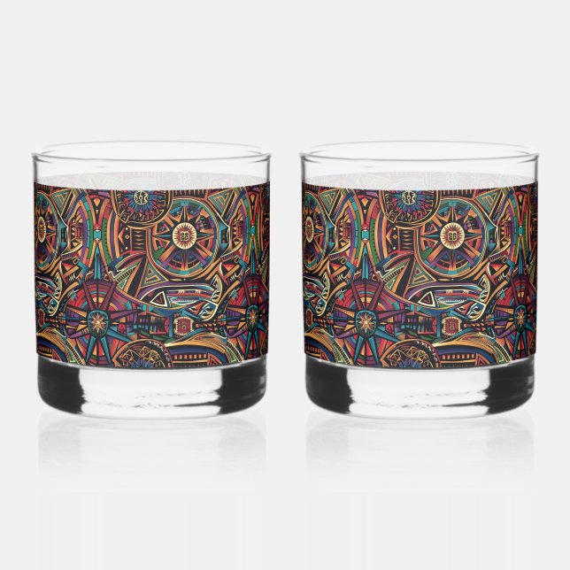 Verre À Whisky Bleu Ethérée "Chronique des Anciens" Rochers Gl (Recto)