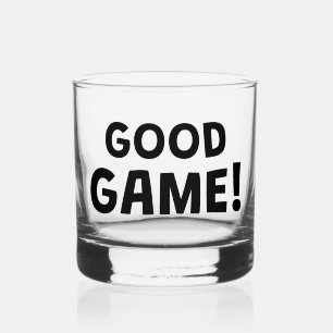 Verre À Whisky Bonne Partie! Typographie Gras Joueur Fait Tinte