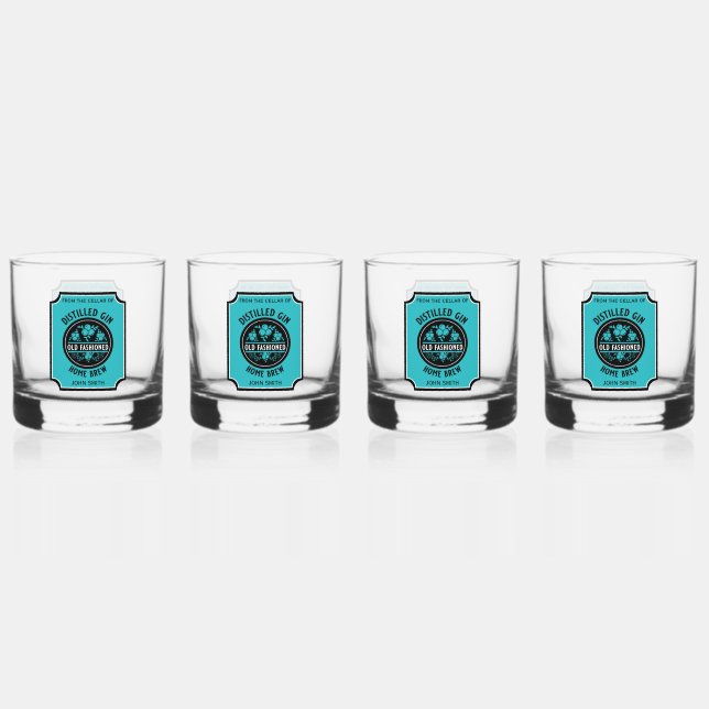 Verre À Whisky Bouteille Gin Personnalisée (Recto)