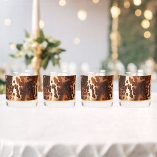 Verre À Whisky Brown Crème Noir Vache du Sud-Ouest