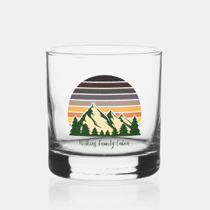 Verre À Whisky Cabine de montagne de forêt verte personnalisée