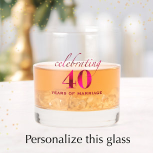 Verre À Whisky Cadeau commémoratif personnalisé pour les 40 ans d
