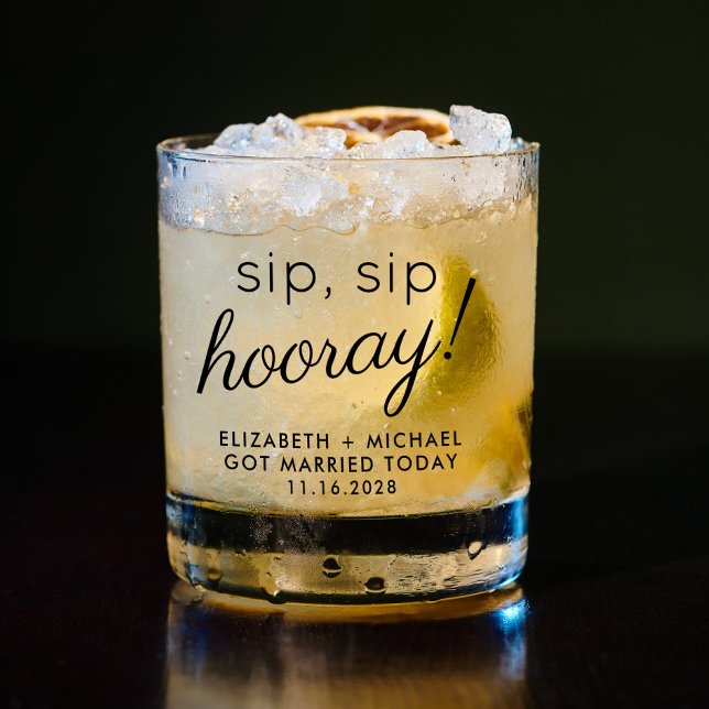 Verre À Whisky Cadeau de mariage Fun Sip Sip Hourra (Créateur téléchargé)