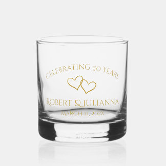 Verre À Whisky Cadeau personnalisé élégant moderne 50e anniversai