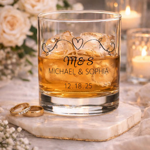 Verre À Whisky Cadeaux de Mariage Noms Monogrammes Personnalisés 