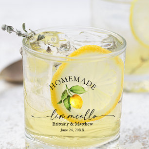 Verre À Whisky Calligraphie Aquarelle Citron Limoncello fait mais
