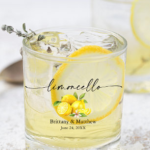 Verre À Whisky Calligraphie Encre Aquarelle Citrons Limoncello