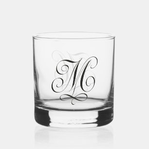 Verre À Whisky calligraphie "M" Verrerie gravée