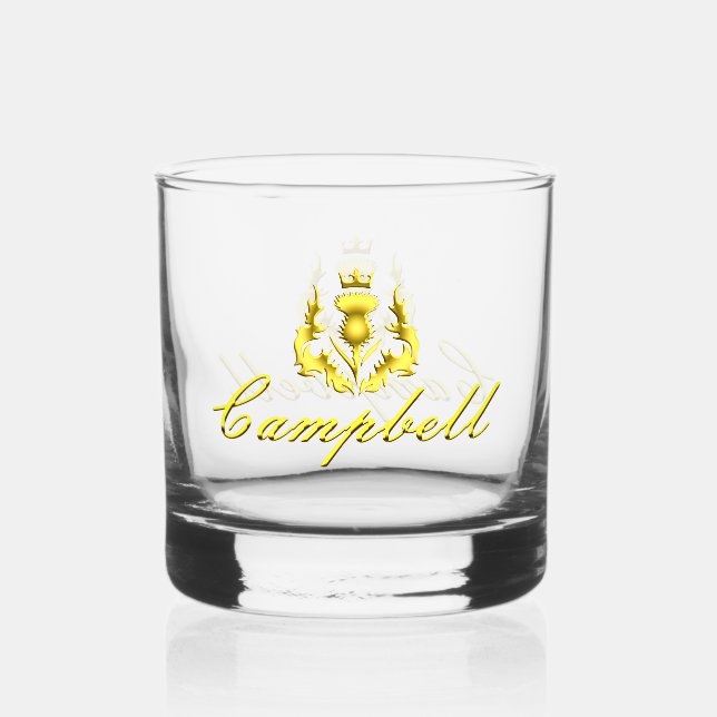 Verre À Whisky Campbell Gold Crowned Thistle Whiskey Glass (Recto)