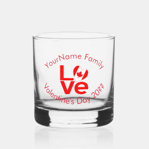 Verre À Whisky Canada COEUR Drapeau Rouge Personnalisé