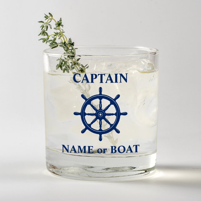 Verre À Whisky Capitaine Votre Nom ou Bateau Bateau Bateau Bateau (Créateur téléchargé)