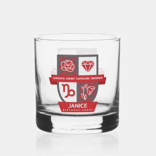Verre À Whisky Capricorne Crest d'anniversaire™ pour le 1er-19 ja