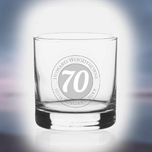 Verre À Whisky Célébration d'anniversaire avec nom, âge et date d