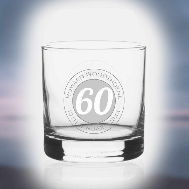 Verre À Whisky Célébration d'anniversaire avec nom, âge et date d (Créateur téléchargé)