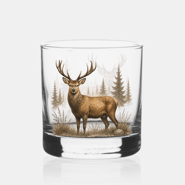 VERRE À WHISKY CERF – COLLECTION DE CHASSE  (Recto)