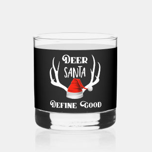 Verre À Whisky Cerf Père Noël Définir Bon Noël Chasse Andouillers