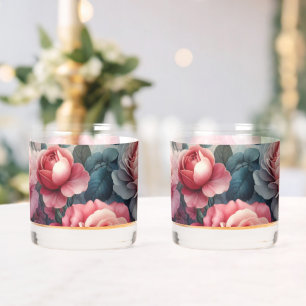 Verre À Whisky Charme floral de la rose intemporelle