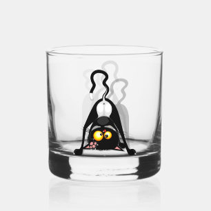 Verre À Whisky Chat à l'envers Personnage de dessin animé drôle