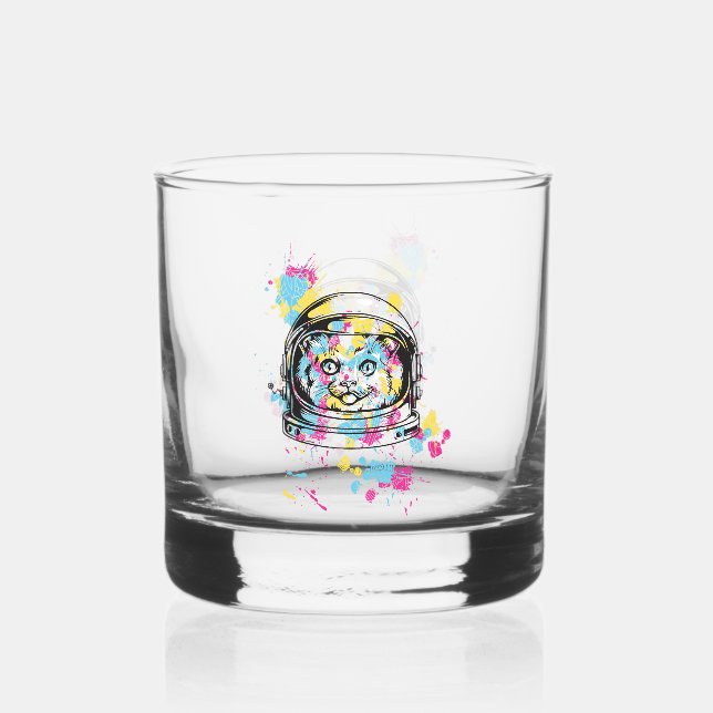Verre À Whisky Chat Astronaute (Recto)