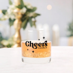 Verre À Whisky Cheers nom personnalisé étoiles rétro