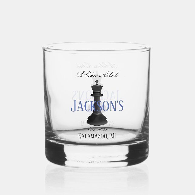 Verre À Whisky Chess Club w Classic King Dessin Drinkware Rocks (Recto)