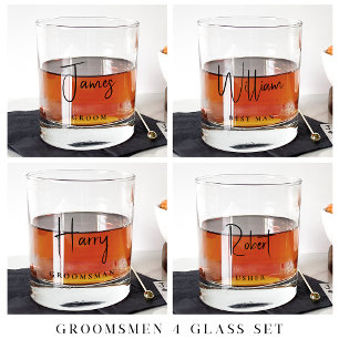 Verre À Whisky Chic Groom Groomsmen Usher Mariage