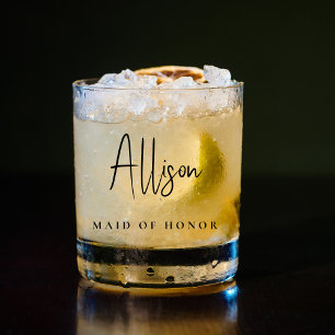 Verre À Whisky Chic Maid Du Mariage D'Honneur