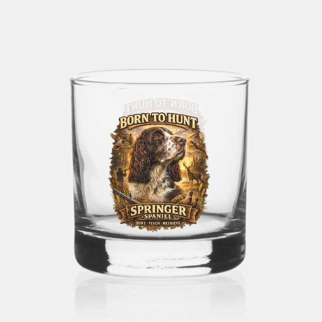 Verre À Whisky Chien de Chasse Springer Spaniel Anglais (Recto)